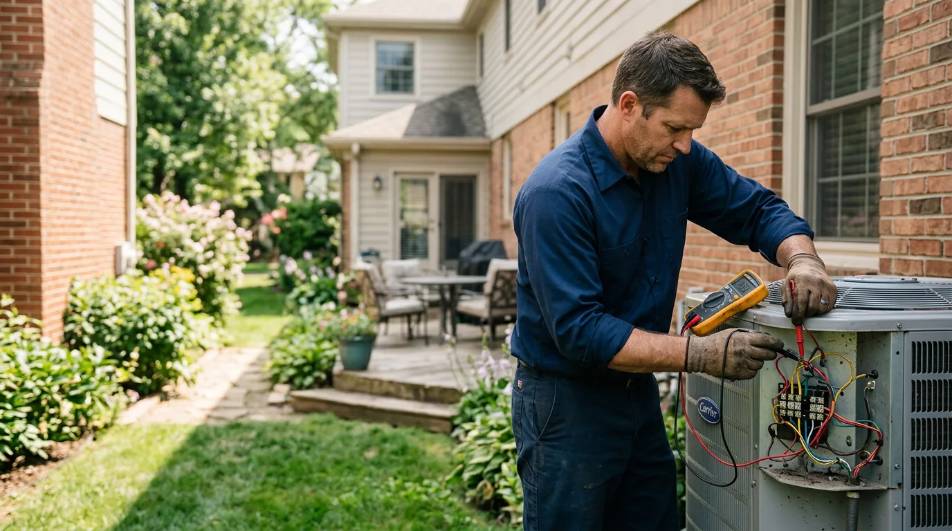 HVAC technician working near Clayton, WI
